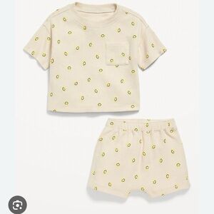 Printed Thermal-Knit Pocket T-Shirt and Shorts Set for Baby